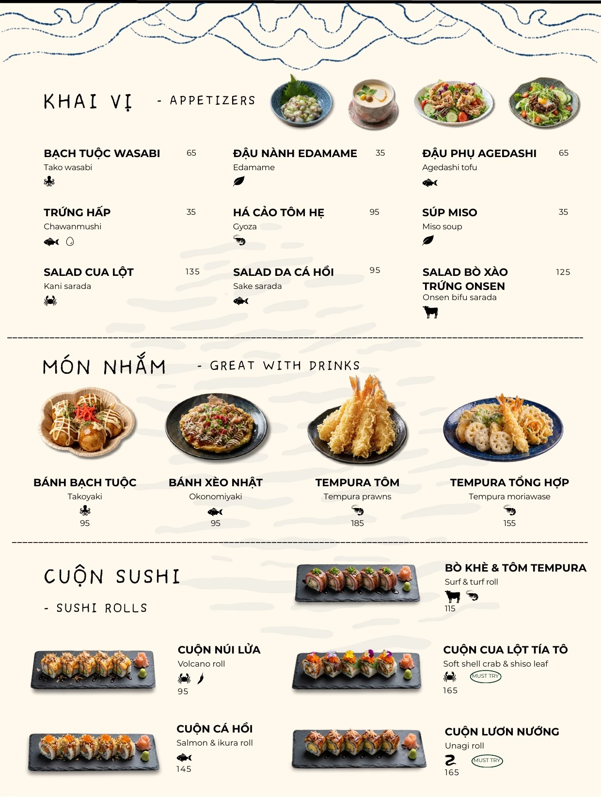 Sumiya — Khai vị, Món nhắm & Cuộn sushi