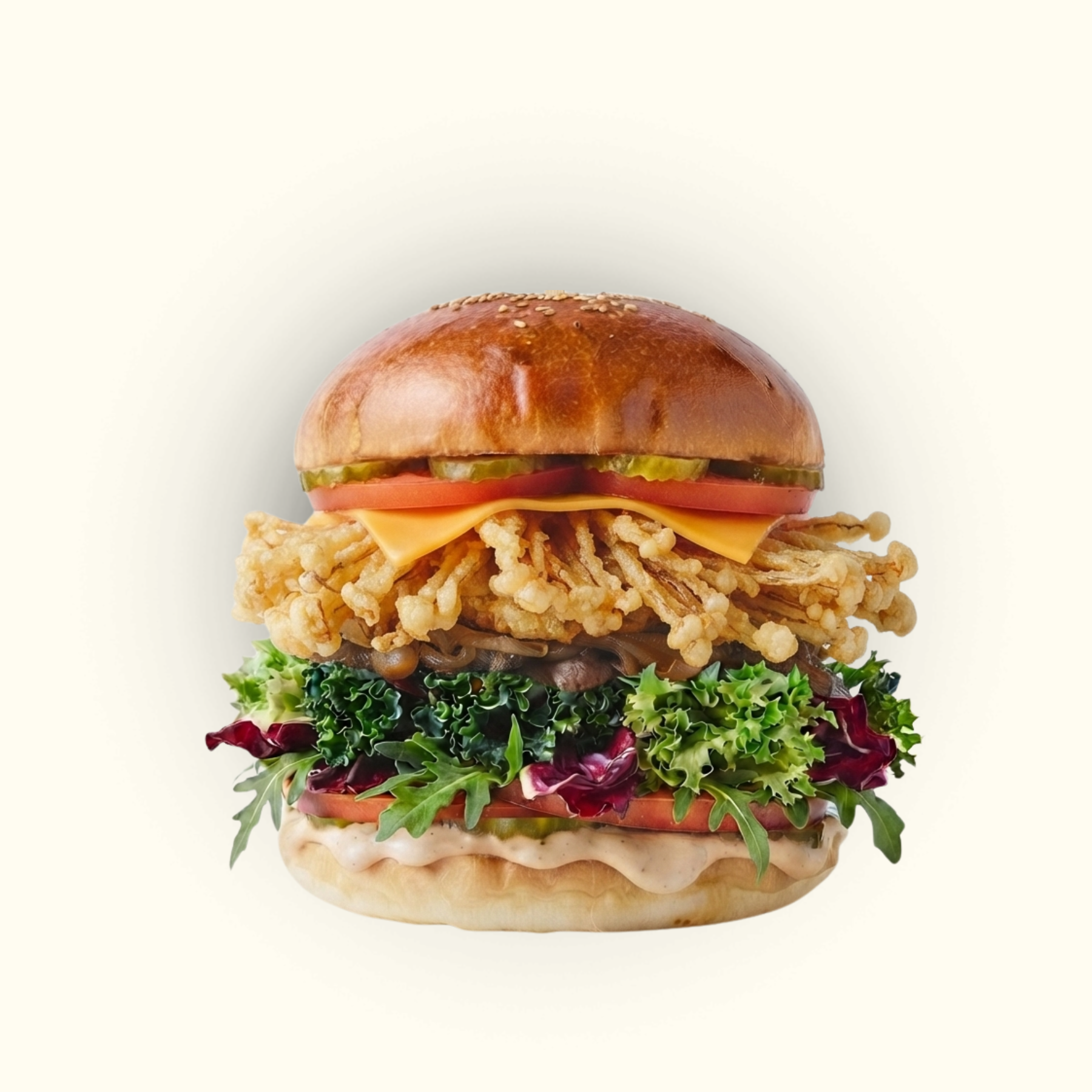 Burger Nấm Chiên