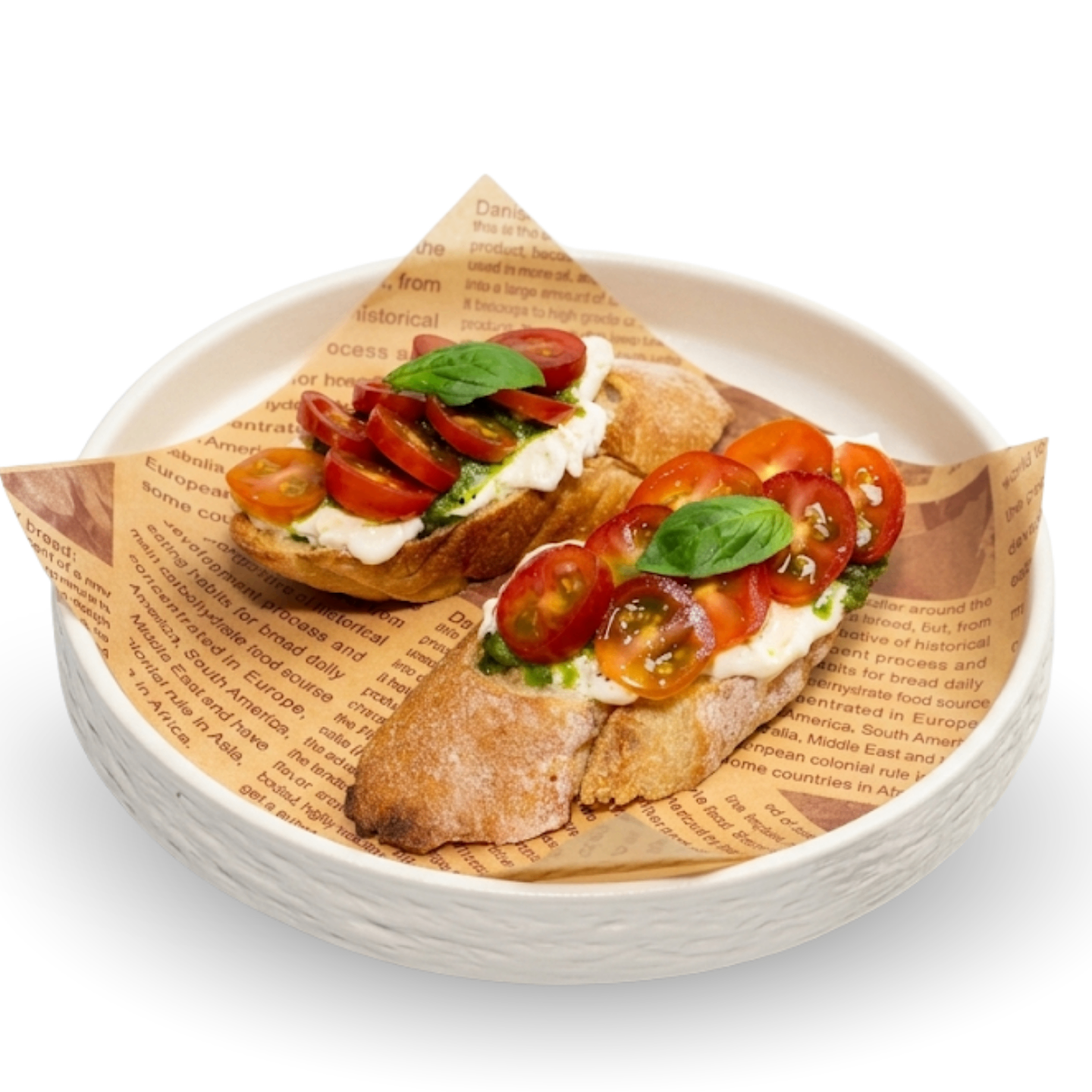 Bruschetta burrata sốt pesto