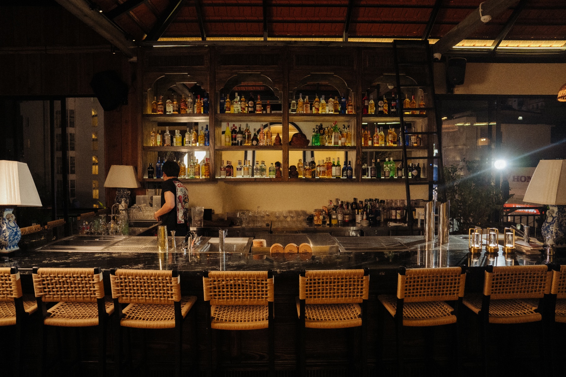 Bar interior at Muối Mè Cocktail Bar