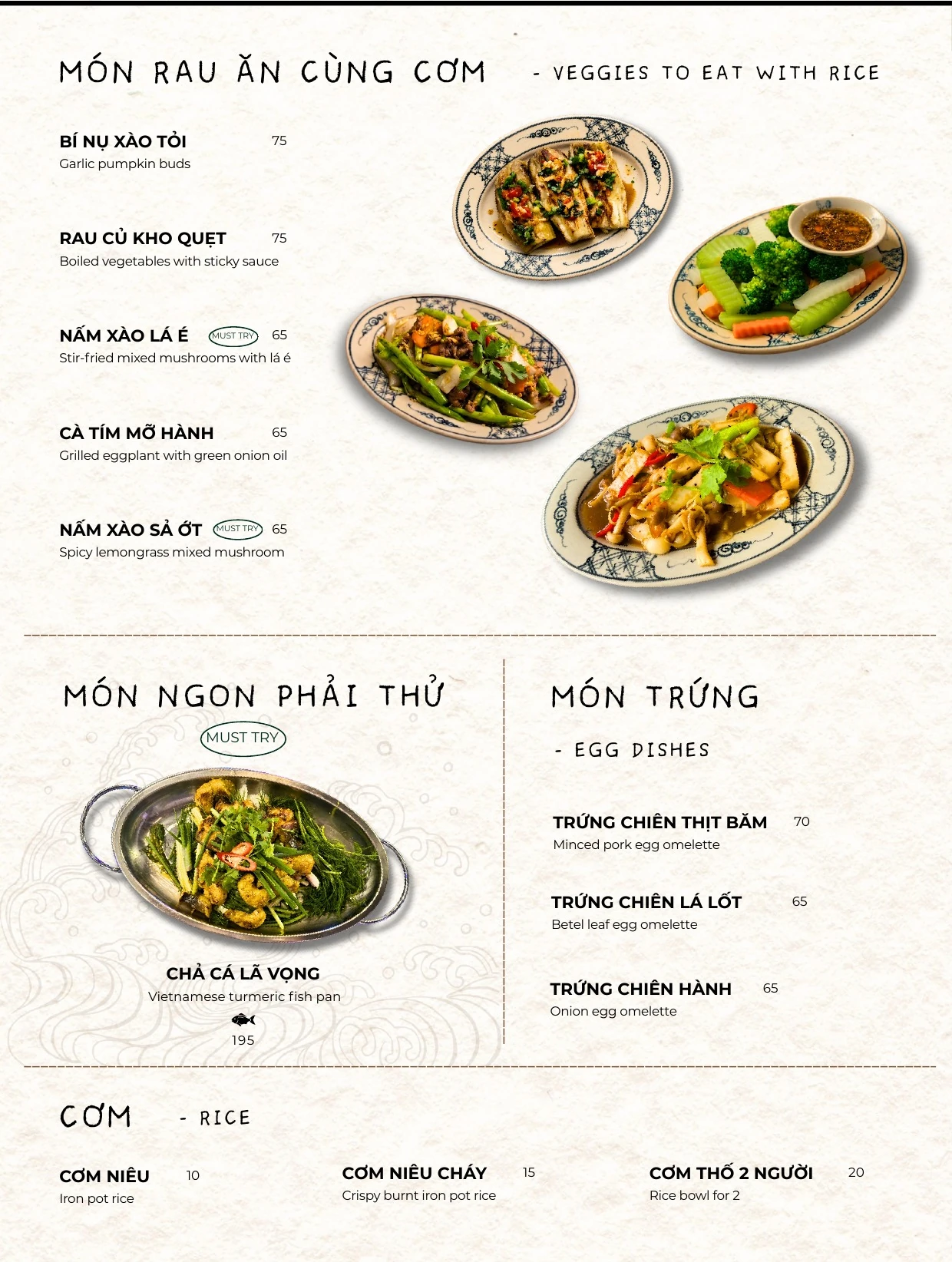 Muối Mè — Món rau, Món trứng & Cơm