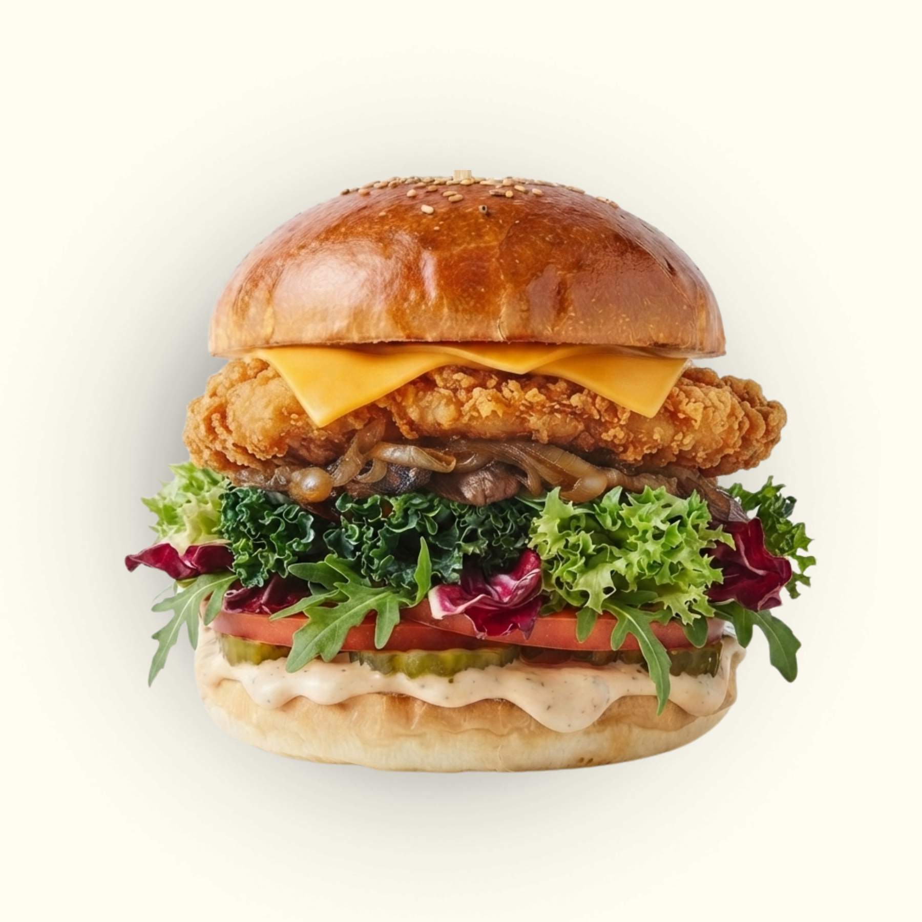 Burger Gà Chiên