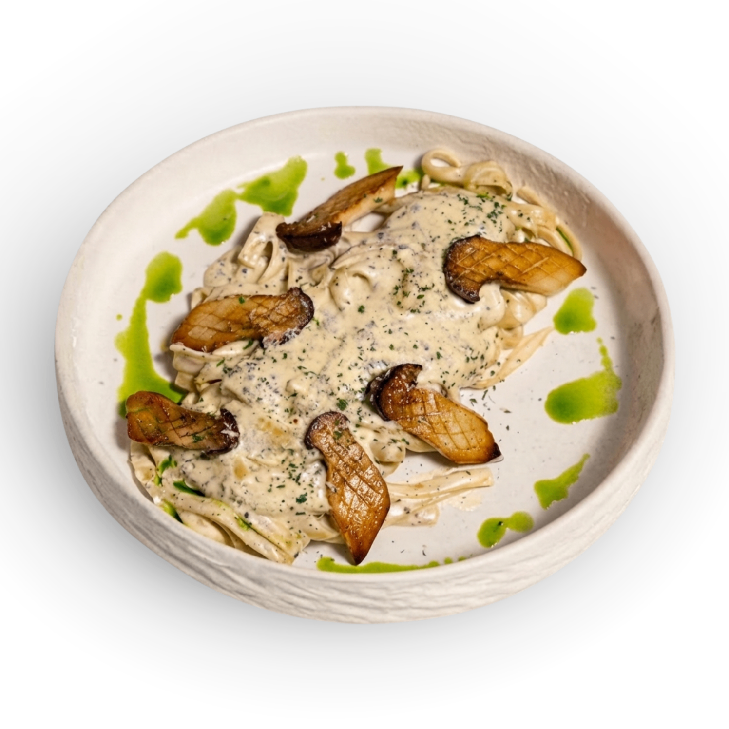 Mì ý sợi dẹt sốt kem nấm truffle