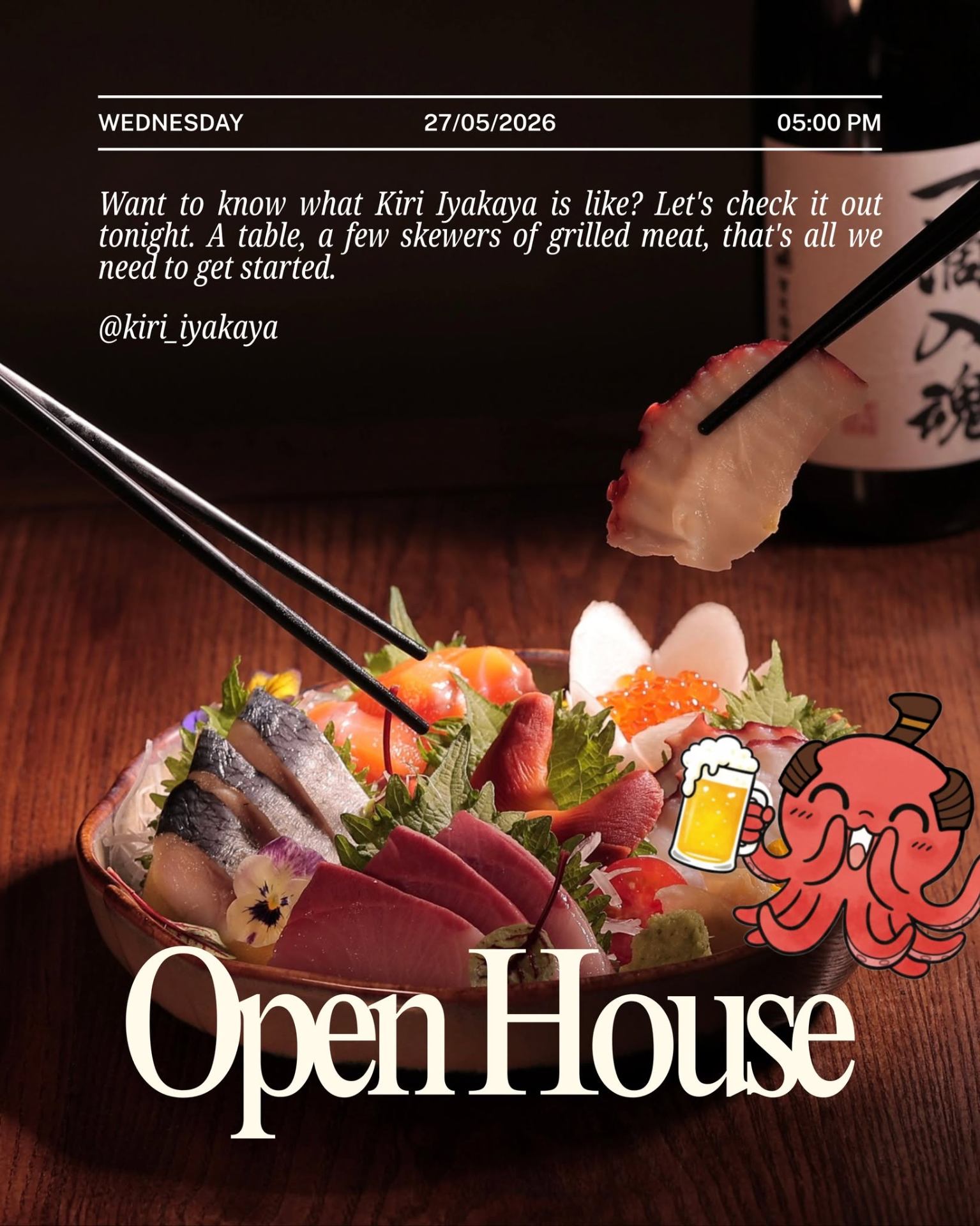 Món sashimi tại Kiri Izakaya