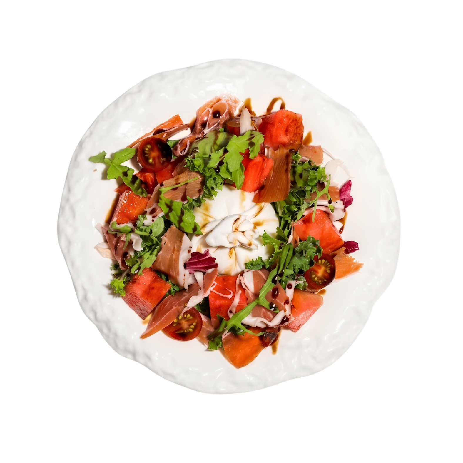 Salad dưa hấu nấu chậm & parma ham